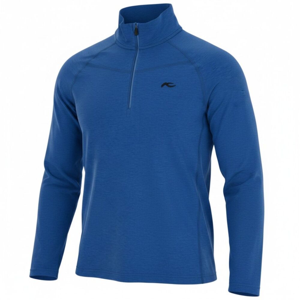 KJUS Spanish Peaks Men's Trace Half Zip Pullover Alaska Melange Blue Medium